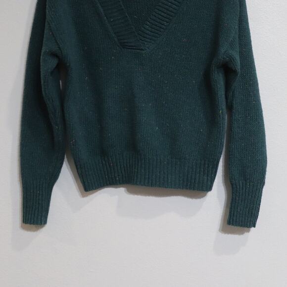 Abound Green Flecked Weekend V-Neck Pullover Sweater Sz M - Picture 4 of 12